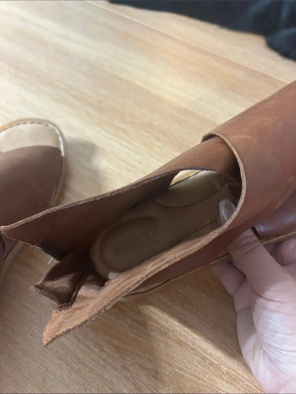 Born Tan Brown Leather Slide Sandals